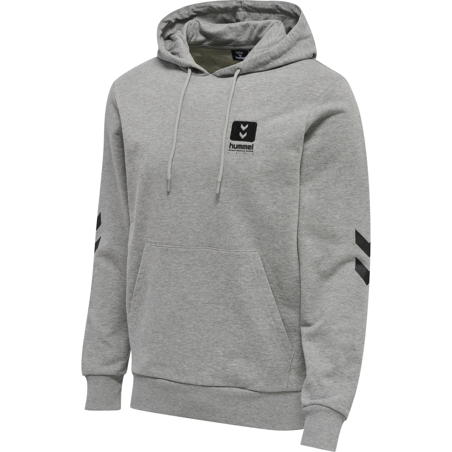 hmlLGC GRAHAM HOODIE, GREY MELANGE, packshot
