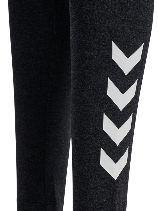 hmlJR LOGO TIGHTS, BLACK MELANGE hmlJR LOGO TIGHTS, BLACK MELANGE, packshot