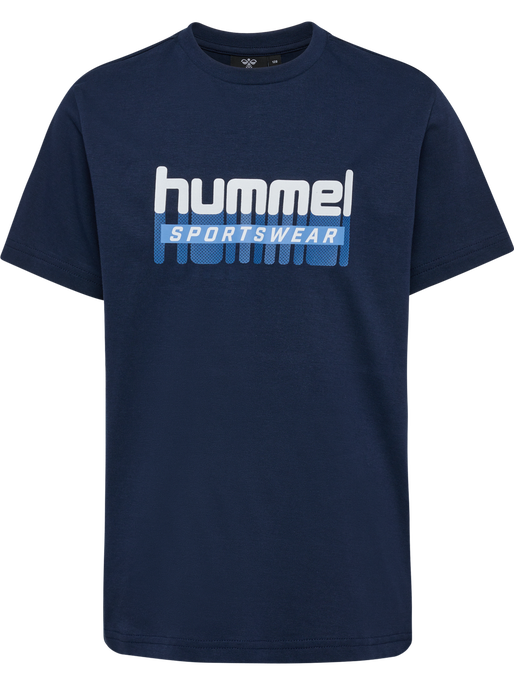 hmlTUKAS T-SHIRT S/S, BLACK IRIS 2, packshot