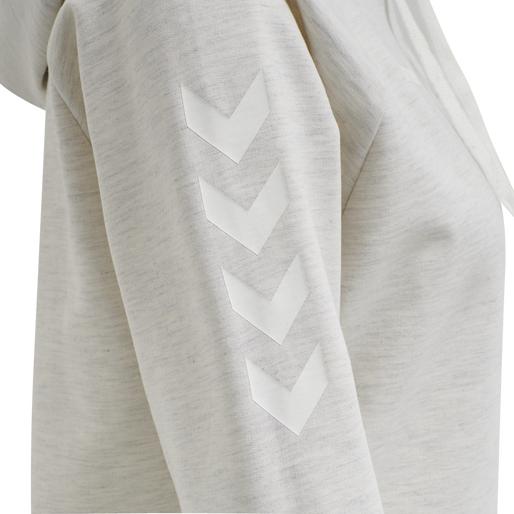 HMLGO COTTON HOODIE WOMAN, EGRET MELANGE HMLGO COTTON HOODIE WOMAN, EGRET MELANGE, packshot