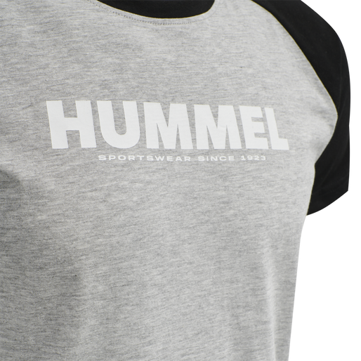 hmlLEGACY BLOCKED T-SHIRT, GREY MELANGE, packshot