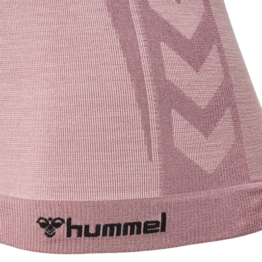 hmlCLEA SEAMLESS TIGHT T-SHIRT L/S, WOODROSE/ROSE TAUPE MELANGE, packshot