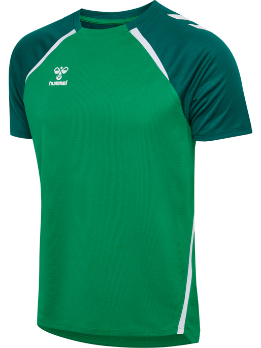 hmlLEAD 2.0 JERSEY S/S, JELLY BEAN/EVERGREEN, packshot