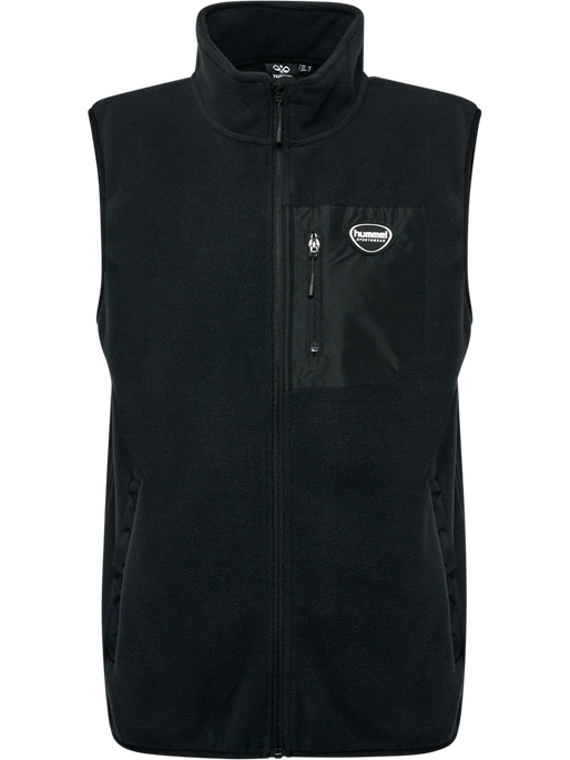 hmlLGC SUM FLEECE WAISTCOAT, BLACK, packshot