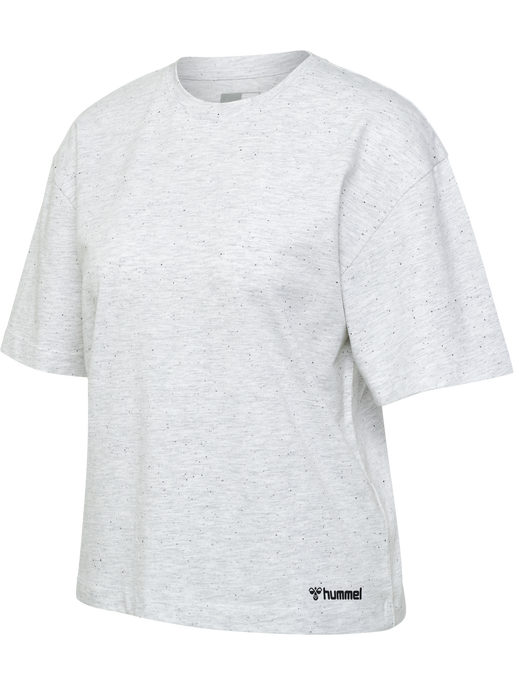 hmlMT ULTRA BOXY SHORT T-SHIRT, WHITE MELANGE, packshot