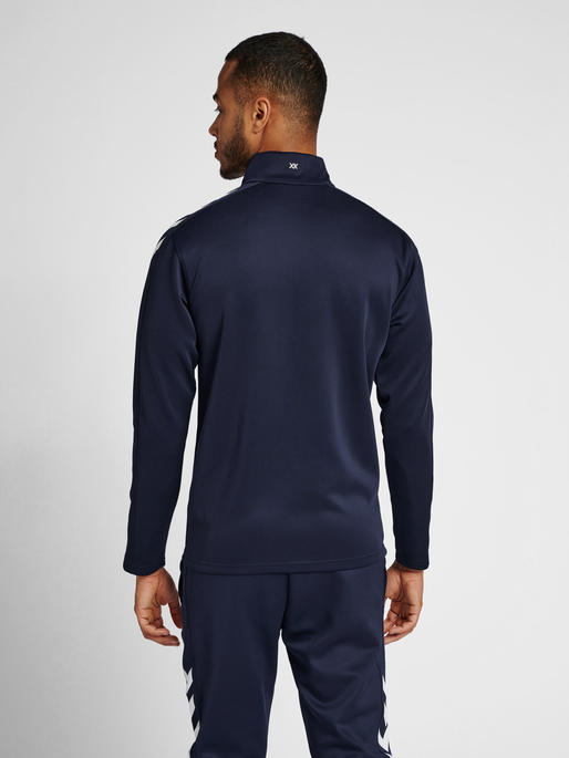 hmlCORE XK POLY ZIP SWEAT, MARINE, model