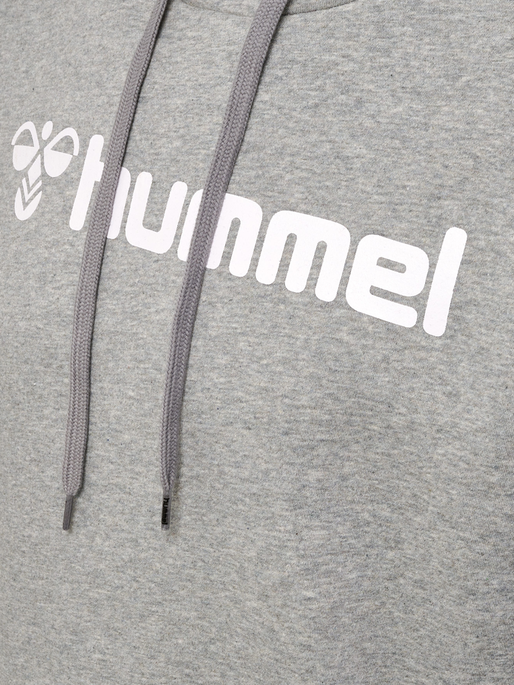 hmlMOVER COTTON HOODIE, GREY MELANGE, packshot