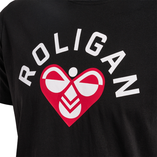 hmlROLIGAN COTTON T-SHIRT, BLACK, packshot