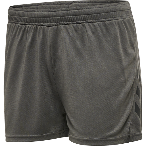 hmlONGRID POLY SHORTS WO, FORGED IRON/JET BLACK, packshot