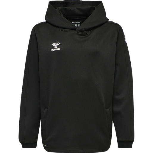 hmlCORE XK POLY KIDS SWEAT HOODIE, BLACK/BLACK, packshot