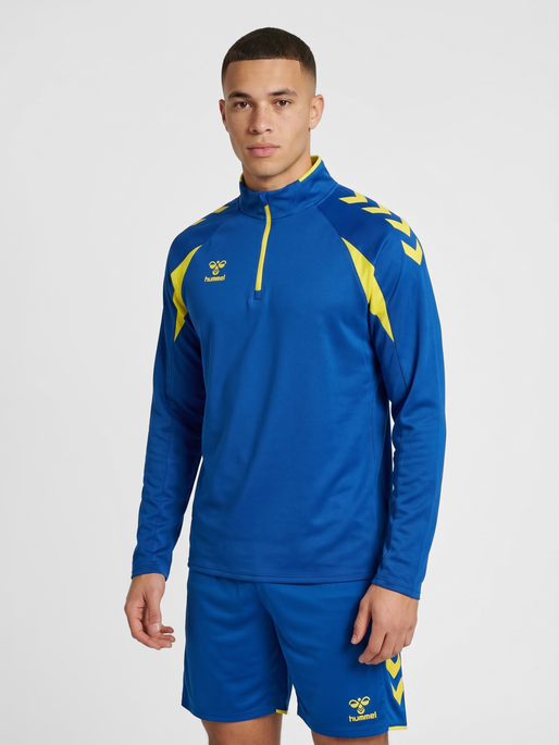 hmlCORE 2.0 HALF ZIP, TRUE BLUE/BLAZING YELLOW, model