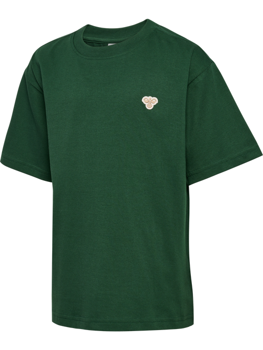 hmlJR LOOSE T-SHIRT S/S BEE, DARK GREEN, packshot