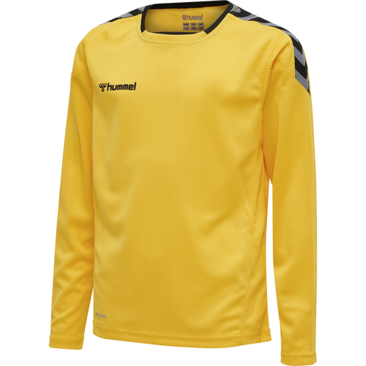 hmlAUTHENTIC KIDS POLY JERSEY L/S, SPORTS YELLOW/BLACK, packshot
