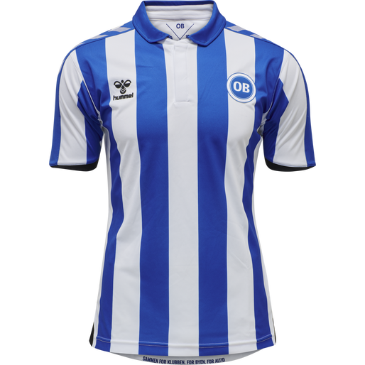 OB 20/21 HOME JERSEY S/S _KIDS, WHITE/LAPIS BLUE UNSPONSORED, packshot