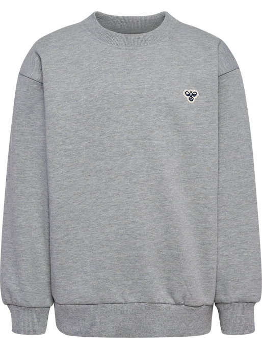 hmlJR LOOSE CREWNECK BEE, GREY MELANGE hmlJR LOOSE CREWNECK BEE, GREY MELANGE, packshot