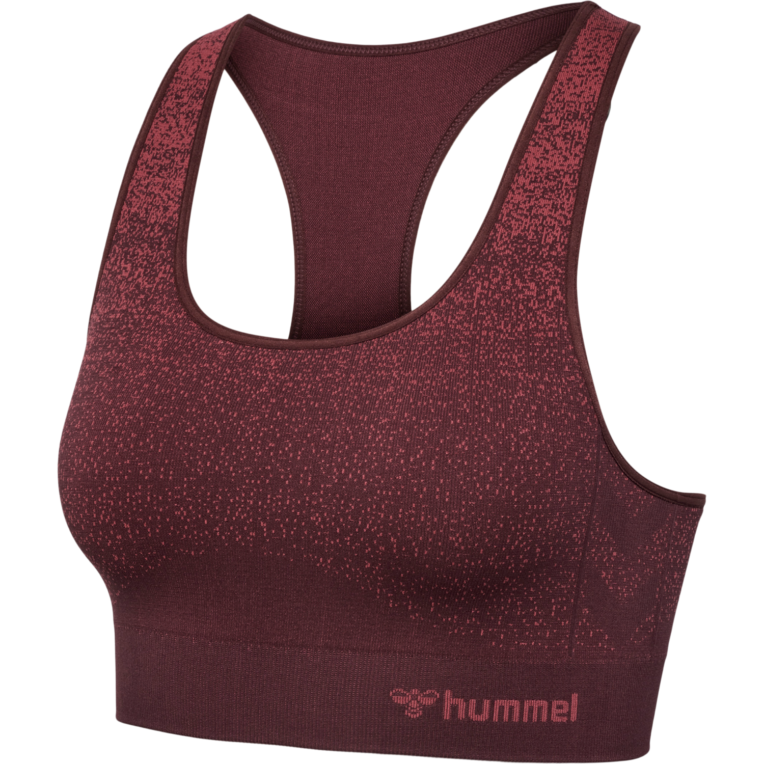 hmlMT FADE SEAMLESS SPORTS TOP, BITTER CHOCOLATE/MINERAL RED, packshot