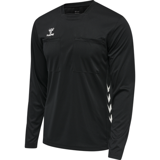 hmlREFEREE CHEVRON JERSEY L/S, BLACK, packshot