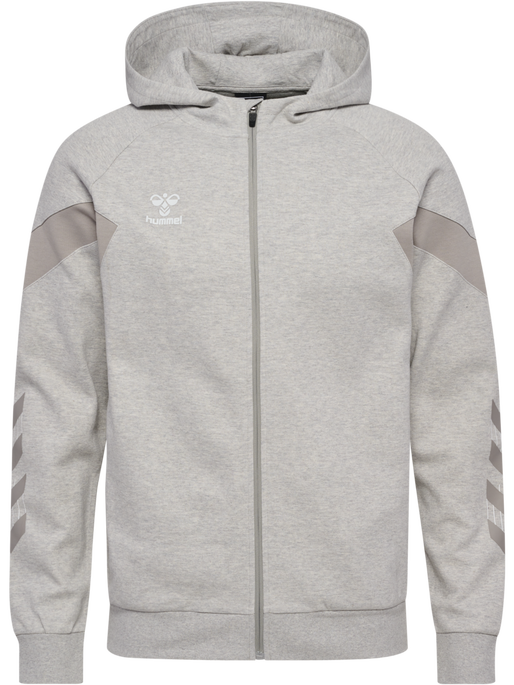 hmlTRAVEL ZIP HOODIE, LIGHT GREY MELANGE, packshot