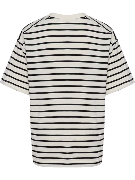hmlJR LOOSE STRIPED T-SHIRT S/S BEE, TOFU, packshot