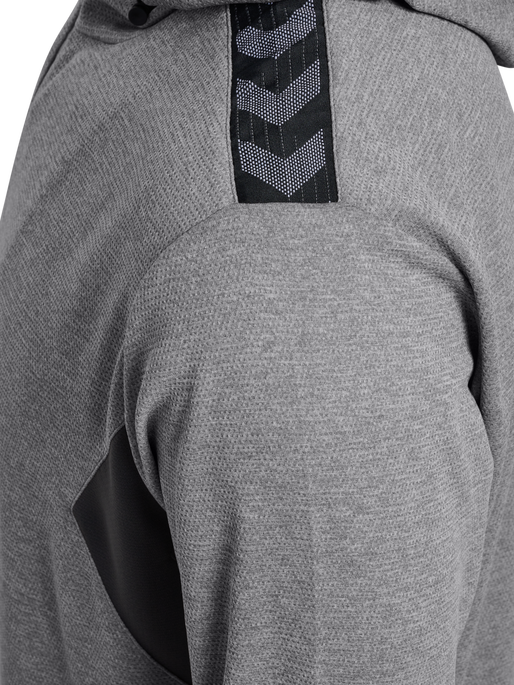 hmlAUTHENTIC PL ZIP HOODIE, GREY MELANGE hmlAUTHENTIC PL ZIP HOODIE, GREY MELANGE, packshot