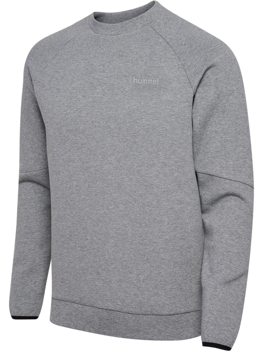 hmlTECH FLEECE REGULAR CREW, GREY MELANGE, packshot