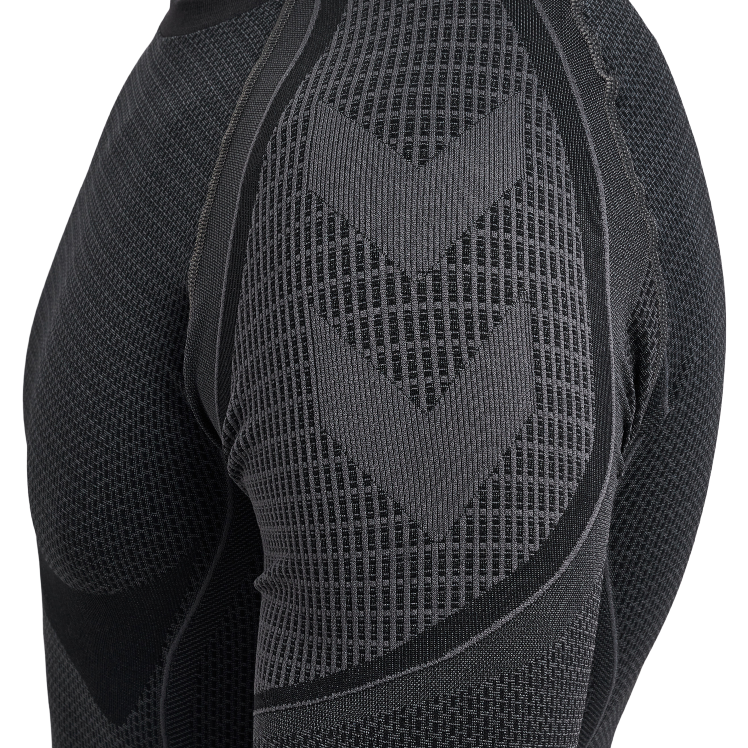 hmlMT OLLI SEAMLESS T-SHIRT L/S, BLACK/ASPHALT MELANGE, packshot