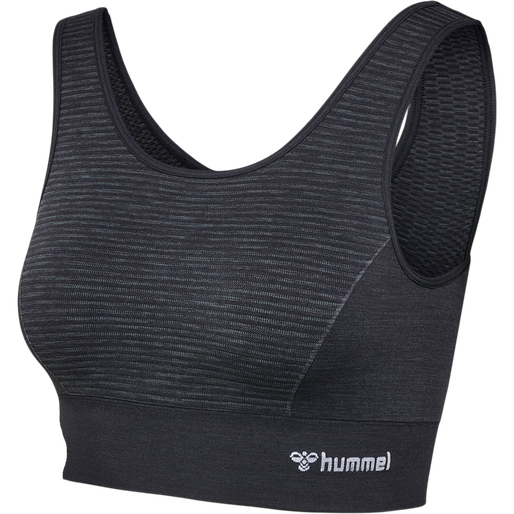 hmlMT IVY SEAMLESS SPORTS TOP, BLACK MELANGE, packshot