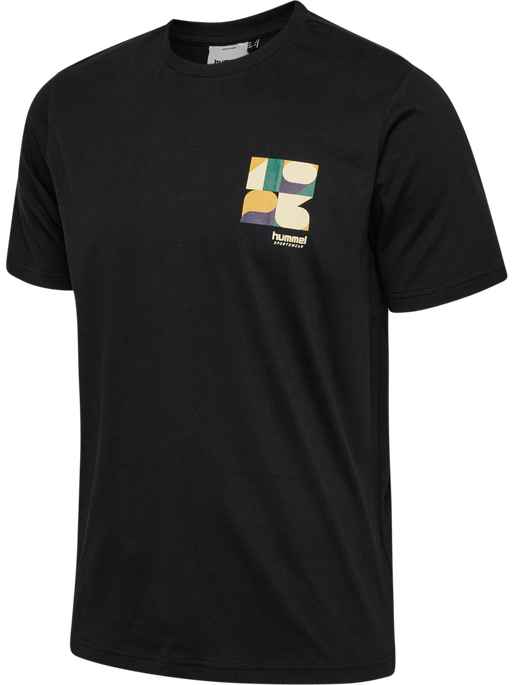 hmlREGULAR GRAPHIC TEE S/S, BLACK/BLACK, packshot