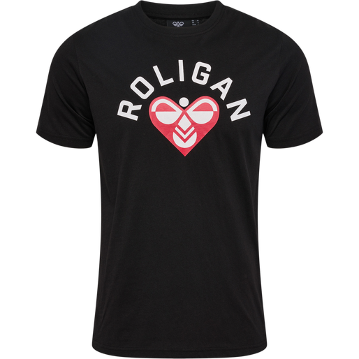 hmlROLIGAN COTTON T-SHIRT, BLACK, packshot