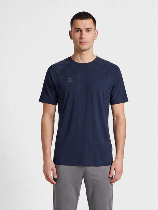 hmlCIMA 2.0 JERSEY S/S, MARINE MELANGE, model