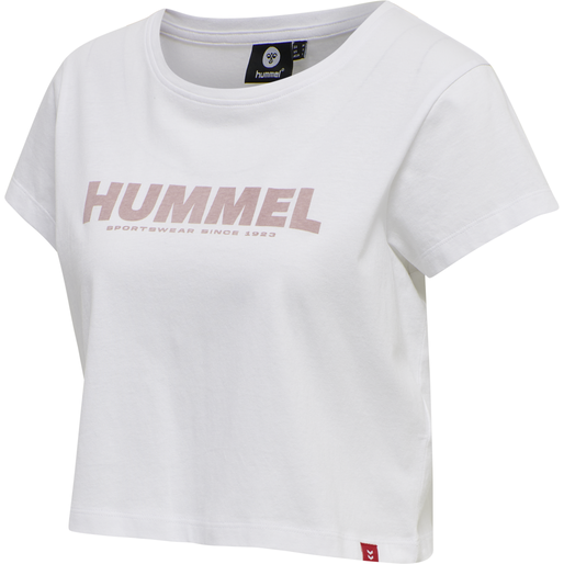 hmlLEGACY WOMAN CROPPED T-SHIRT, WHITE, packshot