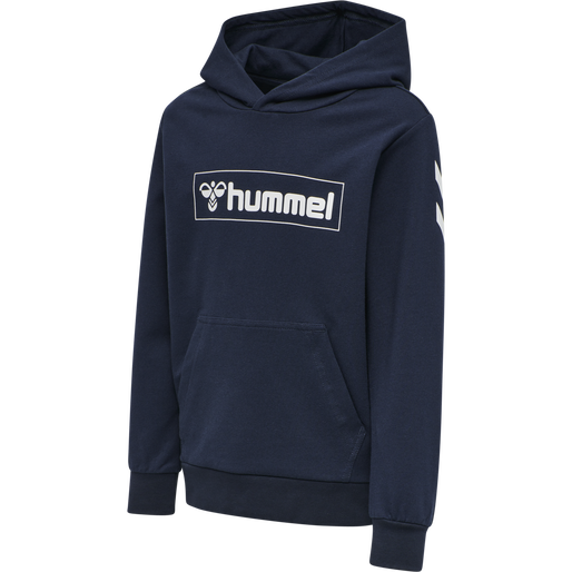 hmlBOX HOODIE, BLACK IRIS, packshot