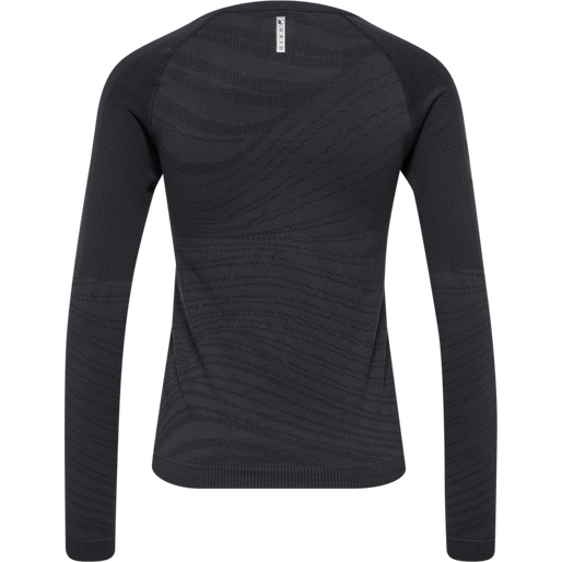 hmlONGRID SEAMLESS L/S WO, JET BLACK/FORGED IRON, packshot