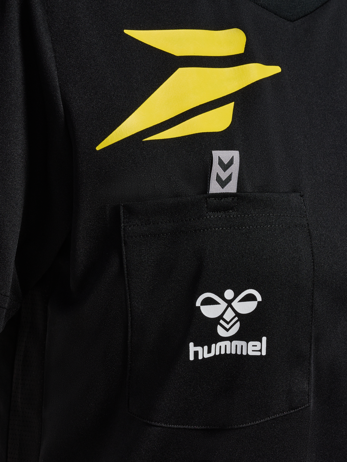 FFHB NEW REFEREE JERSEY S/S WO, BLACK WO SPONSOR, packshot