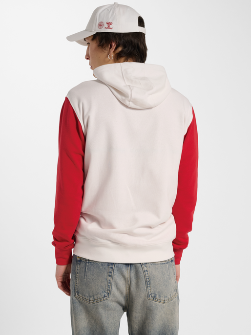 DBU 26 FAN RED-WHITE ZIP HOOD, WHITE/TANGO RED, model