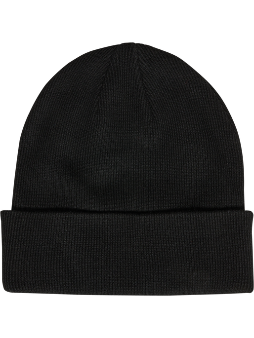 hmlROLIGAN KNITTED BEANIE, BLACK, packshot