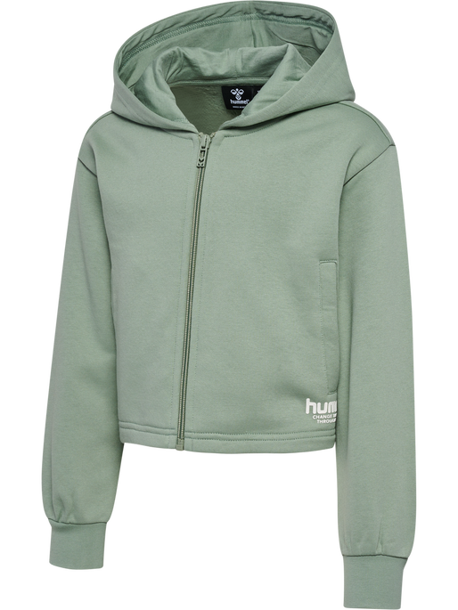 hmlZIPPI ZIP HOODIE, LILY PAD, packshot