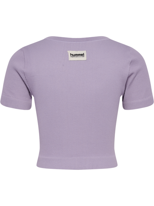 hmlJR SEAMLESS RIB T-SHIRT S/S, LAVENDER GRAY, packshot