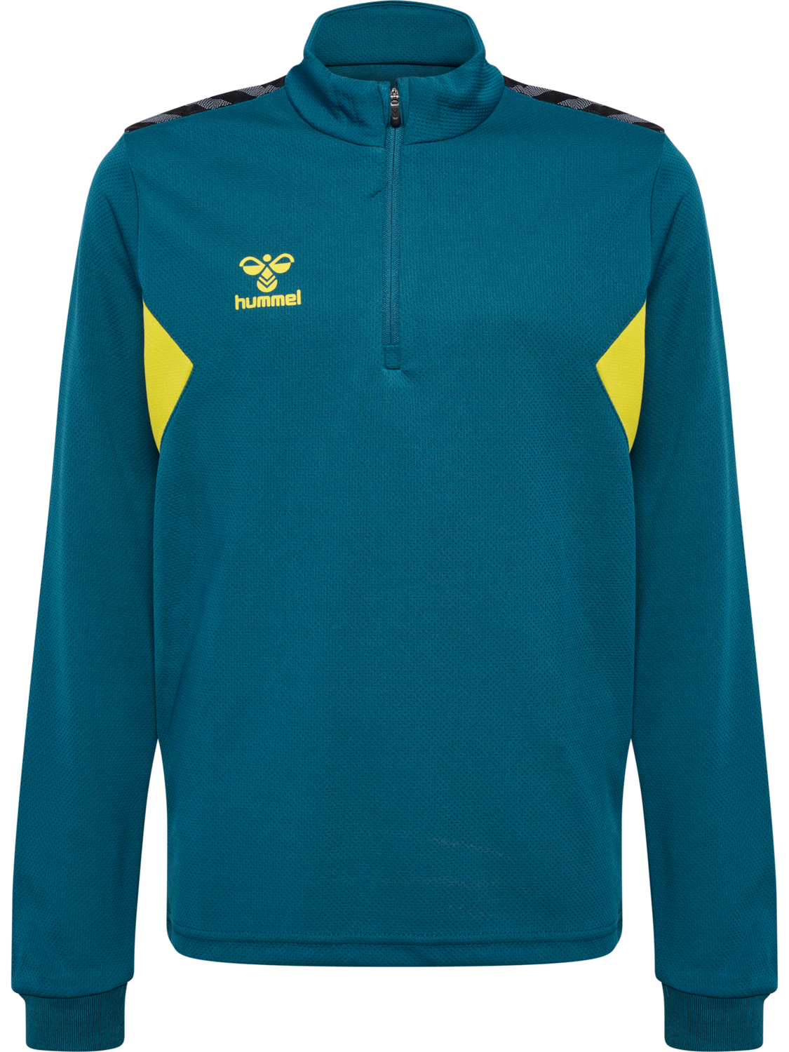 hmlAUTHENTIC HALF ZIP SWEAT KIDS, BLUE CORAL/SULPHUR SPRING, packshot