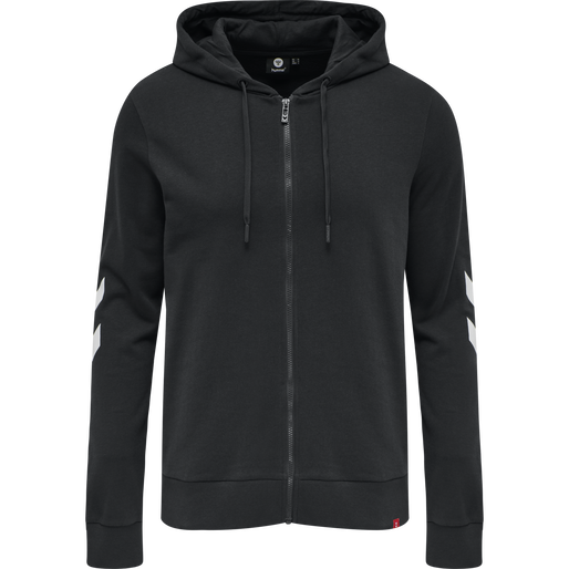 hmlLEGACY ZIP HOODIE PLUS, BLACK hmlLEGACY ZIP HOODIE PLUS, BLACK, packshot