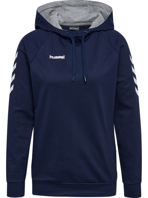 HMLGO COTTON HOODIE WOMAN, MARINE HMLGO COTTON HOODIE WOMAN, MARINE, packshot