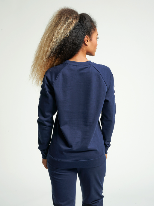 HMLGO COTTON SWEATSHIRT WOMAN, MARINE, model