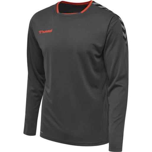 hmlAUTHENTIC POLY JERSEY L/S, ASPHALT hmlAUTHENTIC POLY JERSEY L/S, ASPHALT, packshot