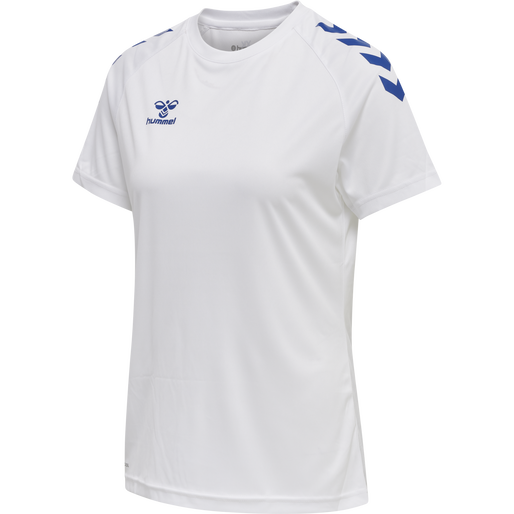 hmlCORE XK CORE POLY TEE  S/S WOMAN, WHITE/TRUE BLUE hmlCORE XK CORE POLY TEE  S/S WOMAN, WHITE/TRUE BLUE, packshot