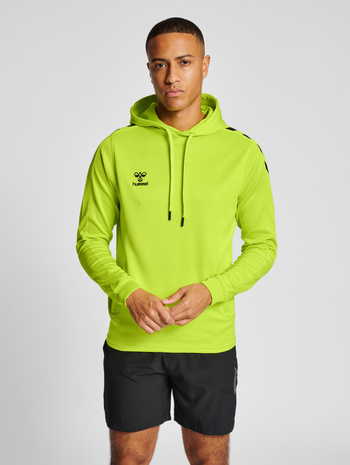 hmlCORE XK POLY SWEAT HOODIE, LIME POPSICLE, model