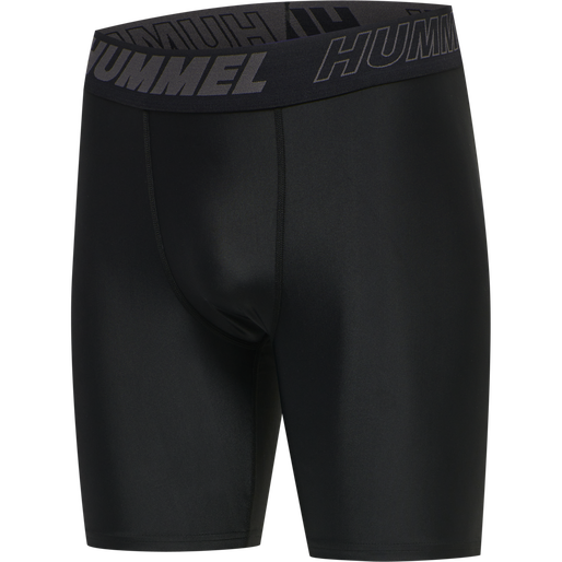 hmlTE TOPAZ 2-PACK TIGHT SHORTS, BLACK/INSIGINA BLUE, packshot