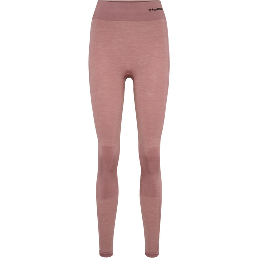 hmlCLEA SEAMLESS MID WAIST TIGHTS, WOODROSE/ROSE TAUPE MELANGE, packshot