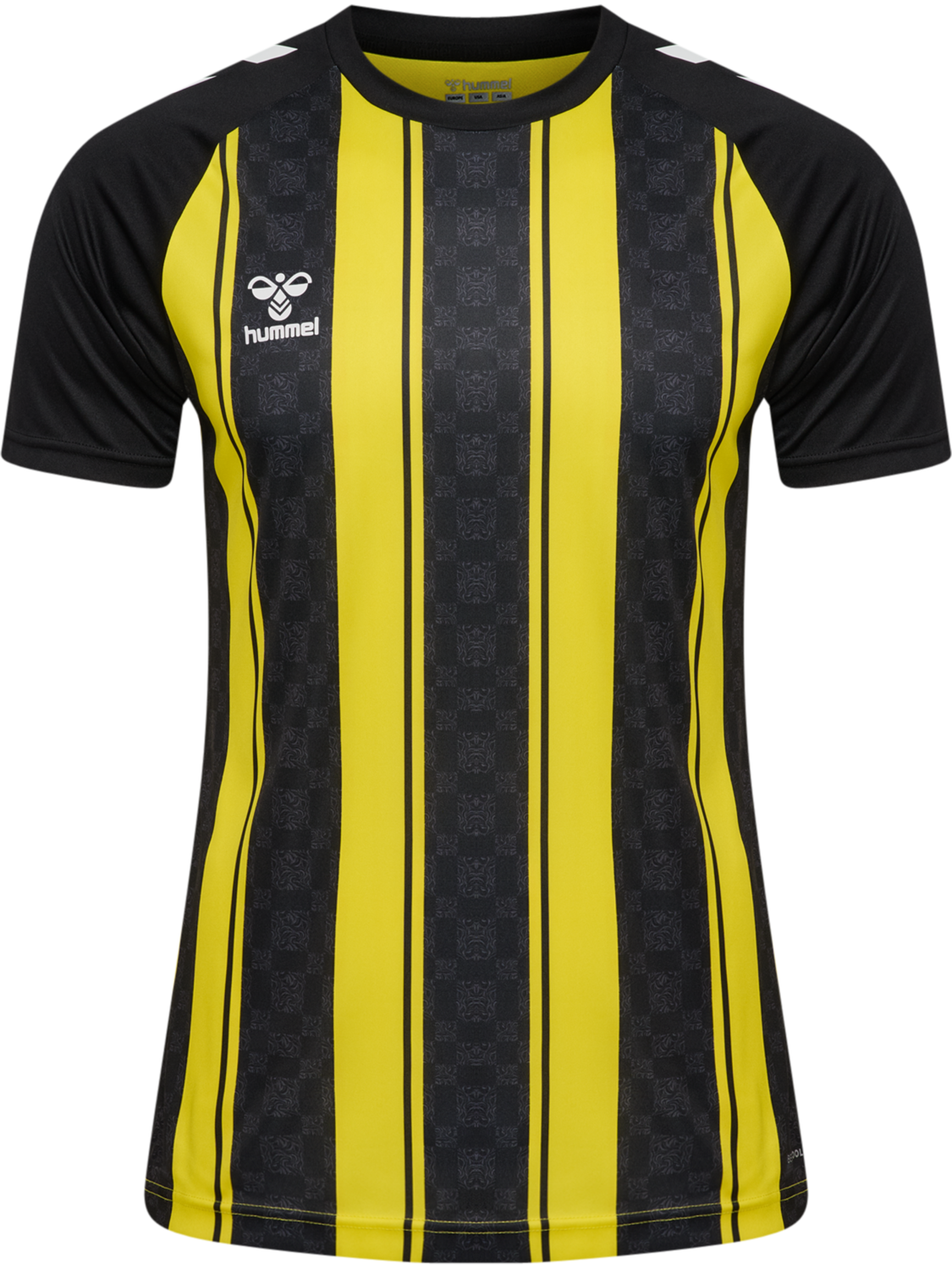 hmlMATCH STRIPED JERSEY S/S, BLAZING YELLOW/BLACK, packshot
