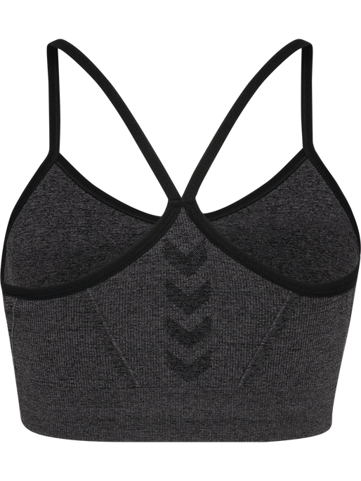 hmlCI SEAMLESS SCRUNCH SPORTS BRA, BLACK MELANGE, packshot