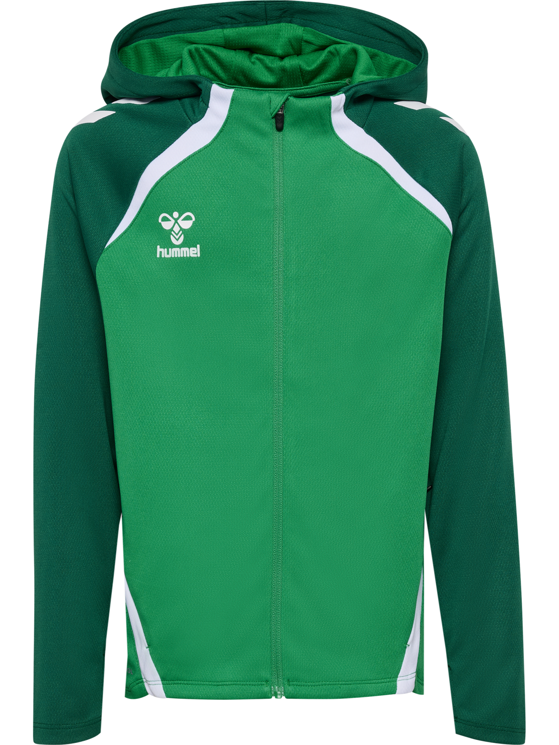 hmlLEAD 2.0 ZIP HOODIE KIDS, JELLY BEAN/EVERGREEN, packshot